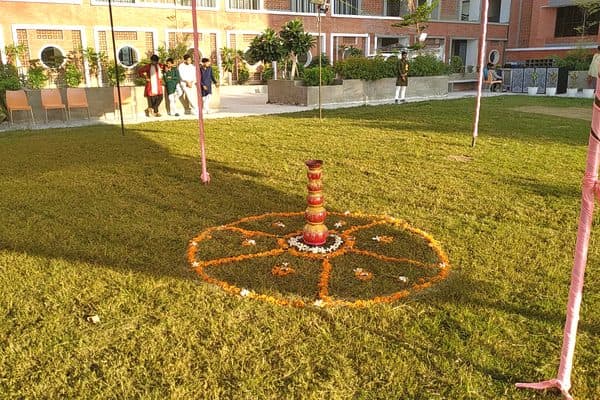 Campus decoration for BITE Varanasi cultural celebration